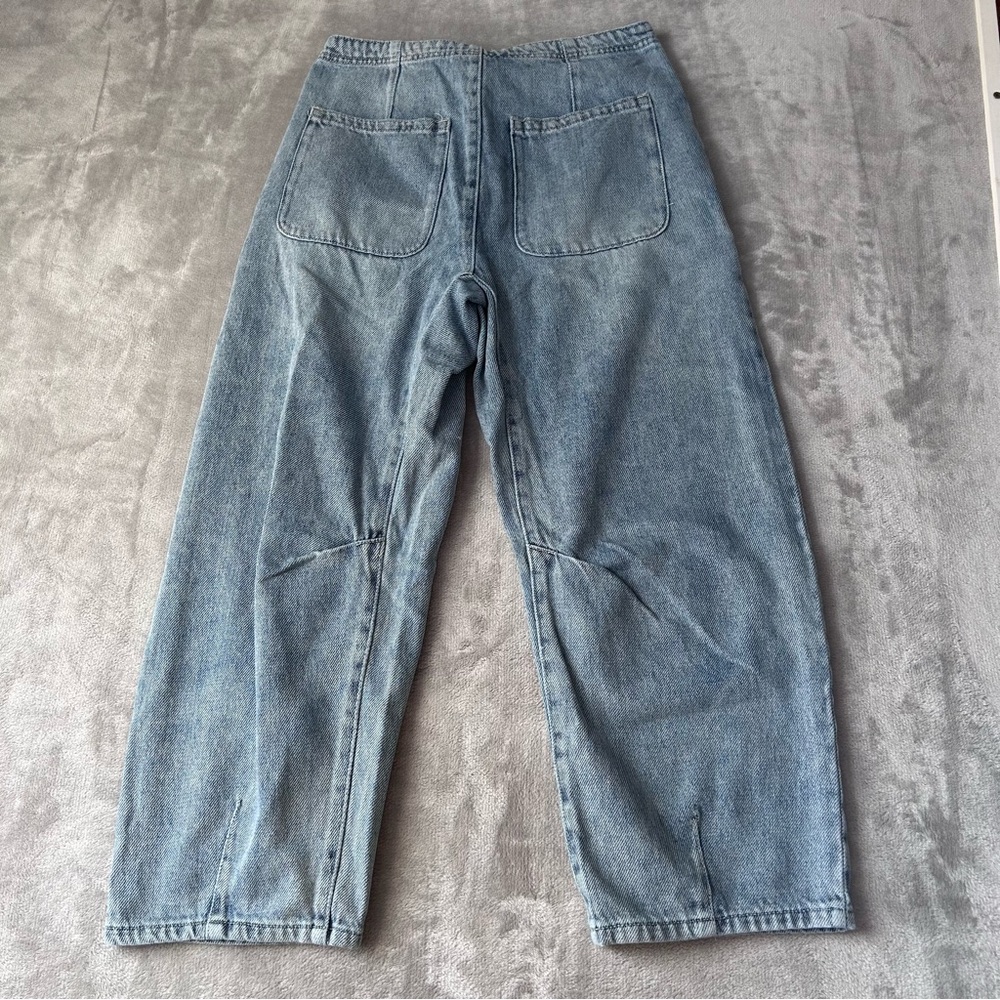MIOU MUSE Wide Leg High Waist Jeans Womens Size Medium Cotton Button Fly - Picture 8 of 8
